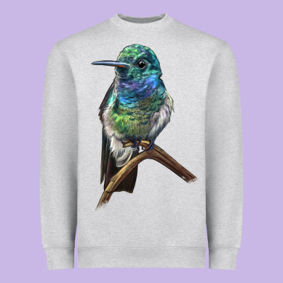 Ruby Throcuted Hummingbird Heavyweight Sweatshirt Designed By Lillyallendesigns