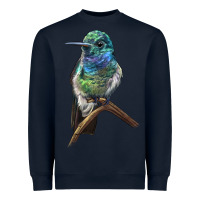 Navy Ruby Throcuted Hummingbird Heavyweight Sweatshirt - LillyAllenDesigns