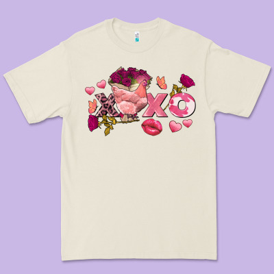 Chicken Valentine's Day Xoxo Premium Tee Designed By Fadigitalartstudio