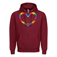 Burgundy Lgbtq Heart Balloon Zipper Hoodie - BundleAndBundleShop