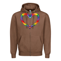 Chestnut Lgbtq Heart Balloon Zipper Hoodie - BundleAndBundleShop