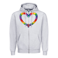 Heather Grey Lgbtq Heart Balloon Zipper Hoodie - BundleAndBundleShop