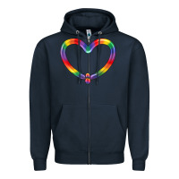 Navy Lgbtq Heart Balloon Zipper Hoodie - BundleAndBundleShop