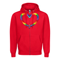 Red Lgbtq Heart Balloon Zipper Hoodie - BundleAndBundleShop