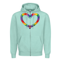 Seafoam Lgbtq Heart Balloon Zipper Hoodie - BundleAndBundleShop