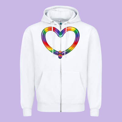 Lgbtq Heart Balloon Zipper Hoodie Designed By Bundleandbundleshop