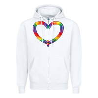 White Lgbtq Heart Balloon Zipper Hoodie - BundleAndBundleShop