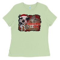 Matcha all i want for christmas is a cow aztec Ladies Tee - RanaPortraitStore
