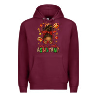 Burgundy santa's favorite assistant afro messy bun Premium Hoodie - texasbilliewilder