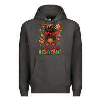 Charcoal Heather santa's favorite assistant afro messy bun Premium Hoodie - texasbilliewilder