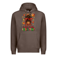 Coffee santa's favorite assistant afro messy bun Premium Hoodie - texasbilliewilder