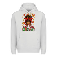 Dove Grey santa's favorite assistant afro messy bun Premium Hoodie - texasbilliewilder