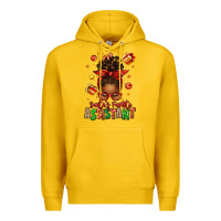 Lemon santa's favorite assistant afro messy bun Premium Hoodie - texasbilliewilder