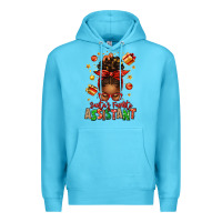 Ocean Blue santa's favorite assistant afro messy bun Premium Hoodie - texasbilliewilder