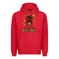 Red santa's favorite assistant afro messy bun Premium Hoodie - texasbilliewilder