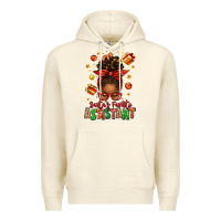 Sandshell santa's favorite assistant afro messy bun Premium Hoodie - texasbilliewilder