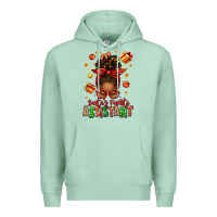 Seafoam santa's favorite assistant afro messy bun Premium Hoodie - texasbilliewilder