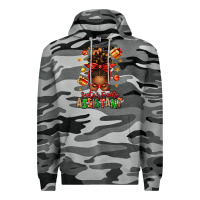 Slate Camo santa's favorite assistant afro messy bun Premium Hoodie - texasbilliewilder
