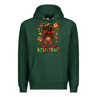 Sports Green santa's favorite assistant afro messy bun Premium Hoodie - texasbilliewilder