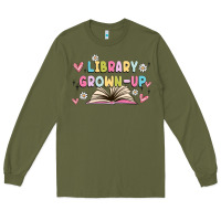 Army Green library grown up Long Sleeve Tee - MaliasSmallBusiness