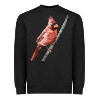 Black Northern Cardinal Bird Heavyweight Sweatshirt - LillyAllenDesigns