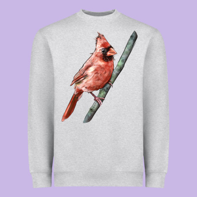 Northern Cardinal Bird Heavyweight Sweatshirt Designed By Lillyallendesigns