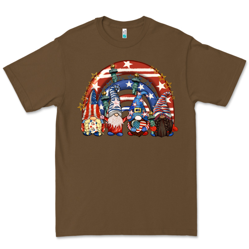 4th Of July Rainbow With Gnomes Premium Tee by CowGirlArtShop | Teevron