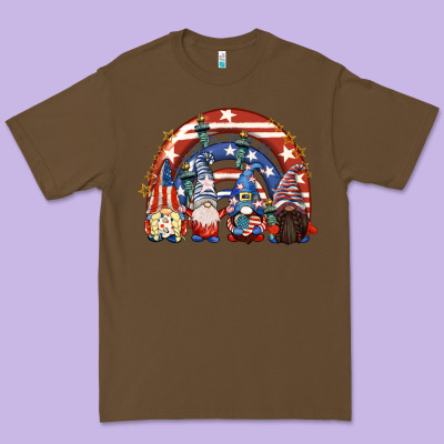 4th Of July Rainbow With Gnomes Premium Tee Designed By Cowgirlartshop