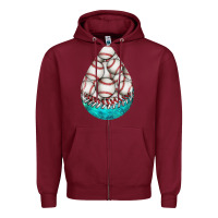 Burgundy baseball and western roses teardrop  8 Zipper Hoodie - BundleAndBundleShop