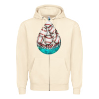 Sandshell baseball and western roses teardrop  8 Zipper Hoodie - BundleAndBundleShop