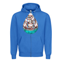 True Royal baseball and western roses teardrop  8 Zipper Hoodie - BundleAndBundleShop