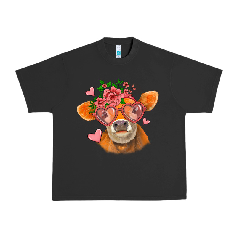 Valentines Day Orange Cow Urban Heavy Tee by Jasminsmagicworld | Teevron