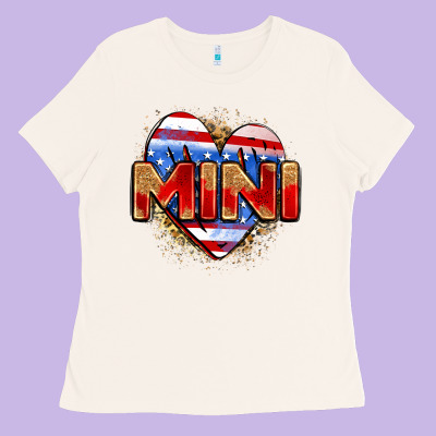 American Mini Heart Ladies Tee Designed By Zillion Design Studio