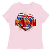 Bubblegum Pink American mini heart Ladies Tee - Zillion Design Studio