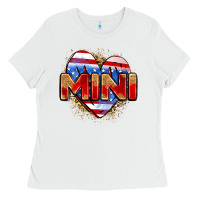White American mini heart Ladies Tee - Zillion Design Studio