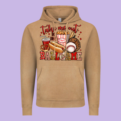 Take Me Out To The Ball Game Baseball Vintage Hoodie Designed By Jasminsmagicworld