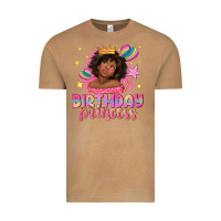 Birthday Princess With Afro Girl Vintage Tee | Teevron