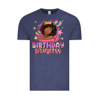 Vintage Denim birthday princess with afro girl Vintage Tee - NancyCooperArtShop