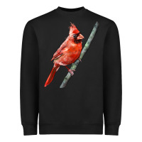 Black Northern Cardinal Bird Heavyweight Sweatshirt - LillyAllenDesigns