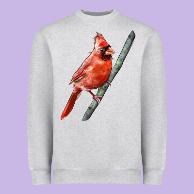 Northern Cardinal Bird Heavyweight Sweatshirt Designed By Lillyallendesigns
