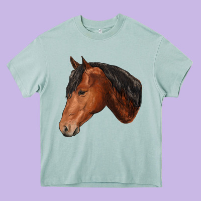 Horse Heavy Core Tee Designed By Ranaportraitstore