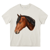 Cream horse Heavy Core Tee - RanaPortraitStore
