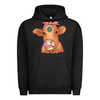 Pigment Black Cow  Turquoise Urban Hoodie - CowCowDesign