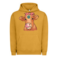 Pigment Peanut Butter Cow  Turquoise Urban Hoodie - CowCowDesign