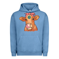 Pigment Pebble Blue Cow  Turquoise Urban Hoodie - CowCowDesign