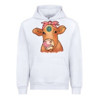 White Cow  Turquoise Urban Hoodie - CowCowDesign