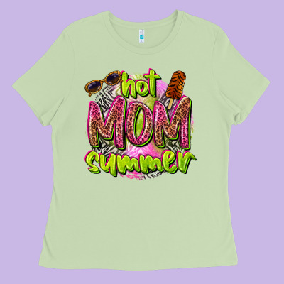Hot Mom Summer Ladies Tee Designed By Texasbilliewilder