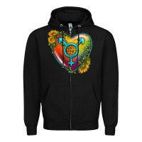 Black Lgbtq Heart With Sunflower Zipper Hoodie - BundleAndBundleShop