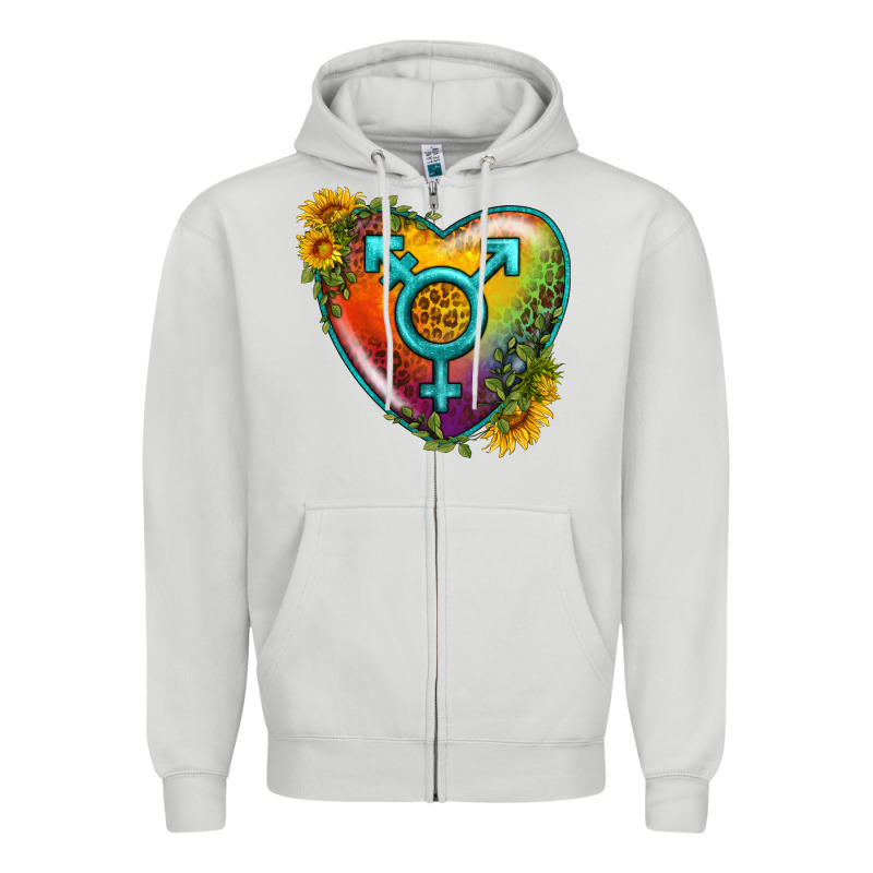 Lgbtq Heart With Sunflower Zipper Hoodie by BundleAndBundleShop | Teevron