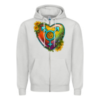 Dove Grey Lgbtq Heart With Sunflower Zipper Hoodie - BundleAndBundleShop